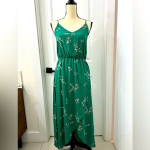 Miami maxi floral dress, green, size S